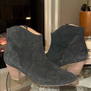 Isabel Marant Etoule Elegant Black Suede Ankle Booties